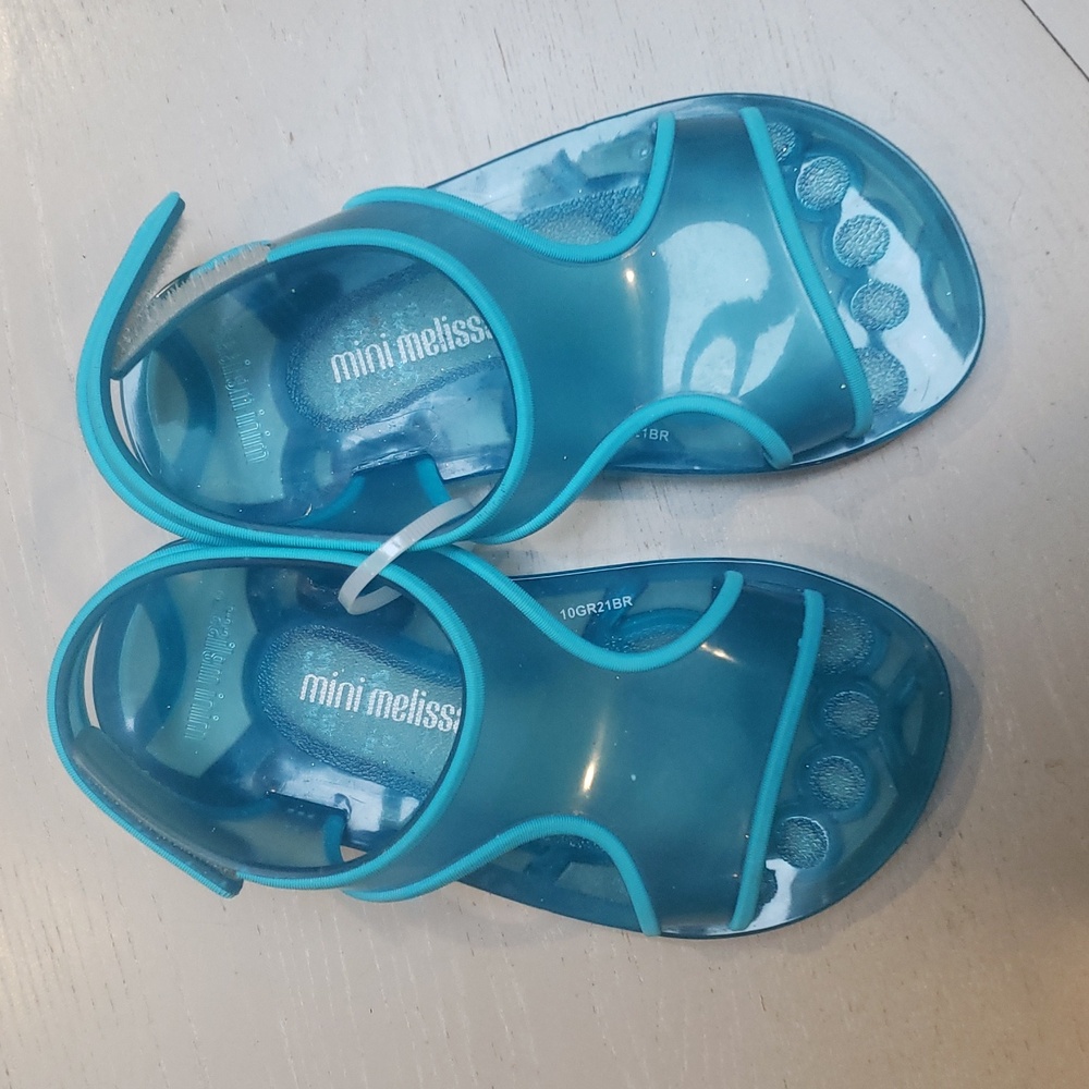 Mini Melissa jelly sandals, aqua blue, size 11 new no box